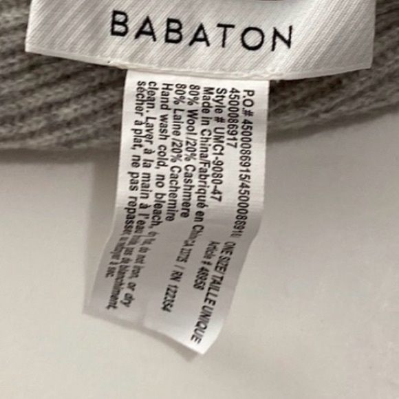EUC Babaton Cashmere Wool Beanie Size OS, LIGHT GREY - Picture 4 of 4